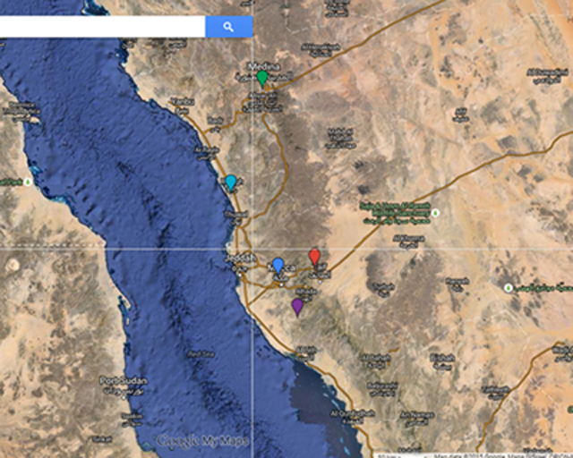 Places of Ihram (Miqat) Map